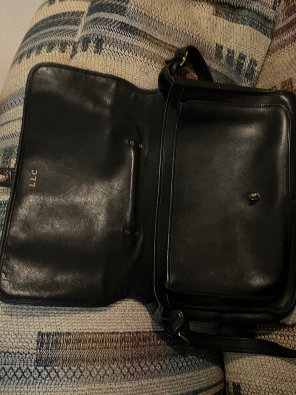 Coach Black Leather Laptop Briefcase with Gold Turnlock PREOWNED - Picture 13 of 15